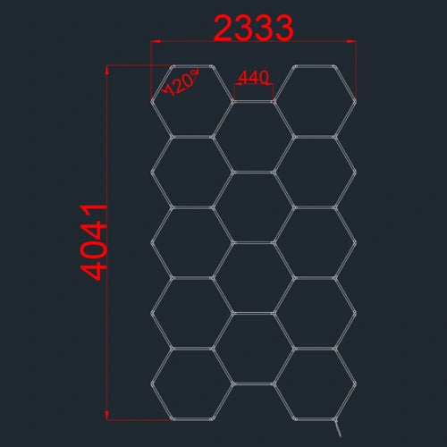Hexagon-valaisinsarja, 14 kpl, tarvikkeilla, 456W, 6000K, IP20, 54720 Lm