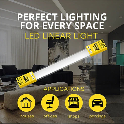 LED Kostean kestävä lineaarinen valaisin 60cm, 18W, 4000K