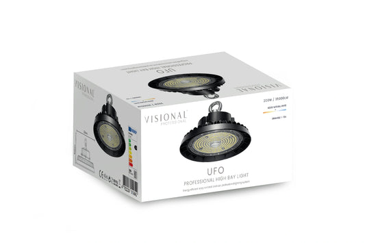 LED HIGH BAY 200W/160W/120W valaisin UFO 35000lm, 4000K, IP66 Professional…3 eri valotehoa.