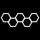 Hexagon-valaisinsarja, 5 kpl, tarvikkeilla, 203W, 6000K, IP20, 24360 Lm