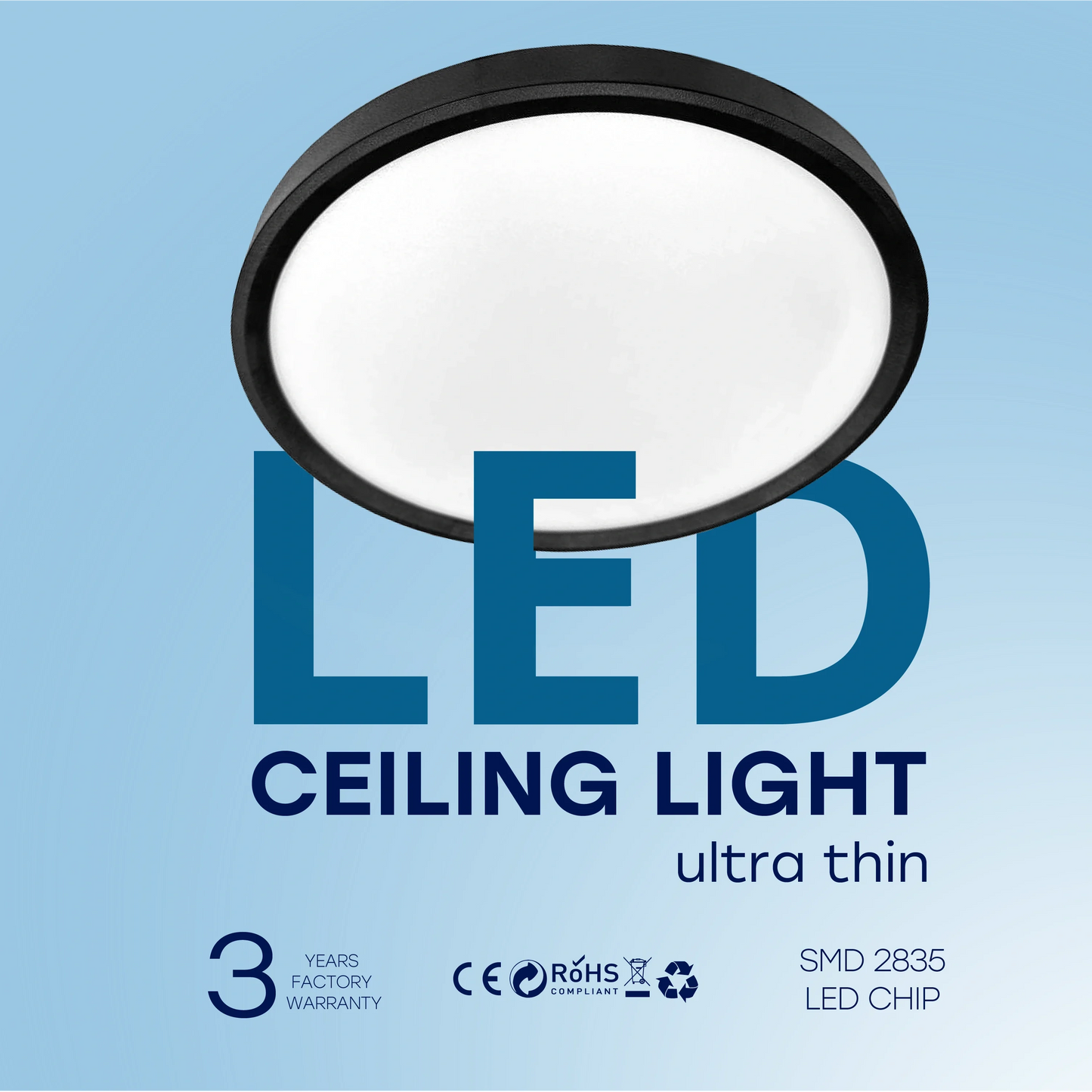 LED Vesitiivis valaisin PIR-liiketunnistimella 24W, 3CCT, 2880Lm, IP44, Ø 300 x 25 mm