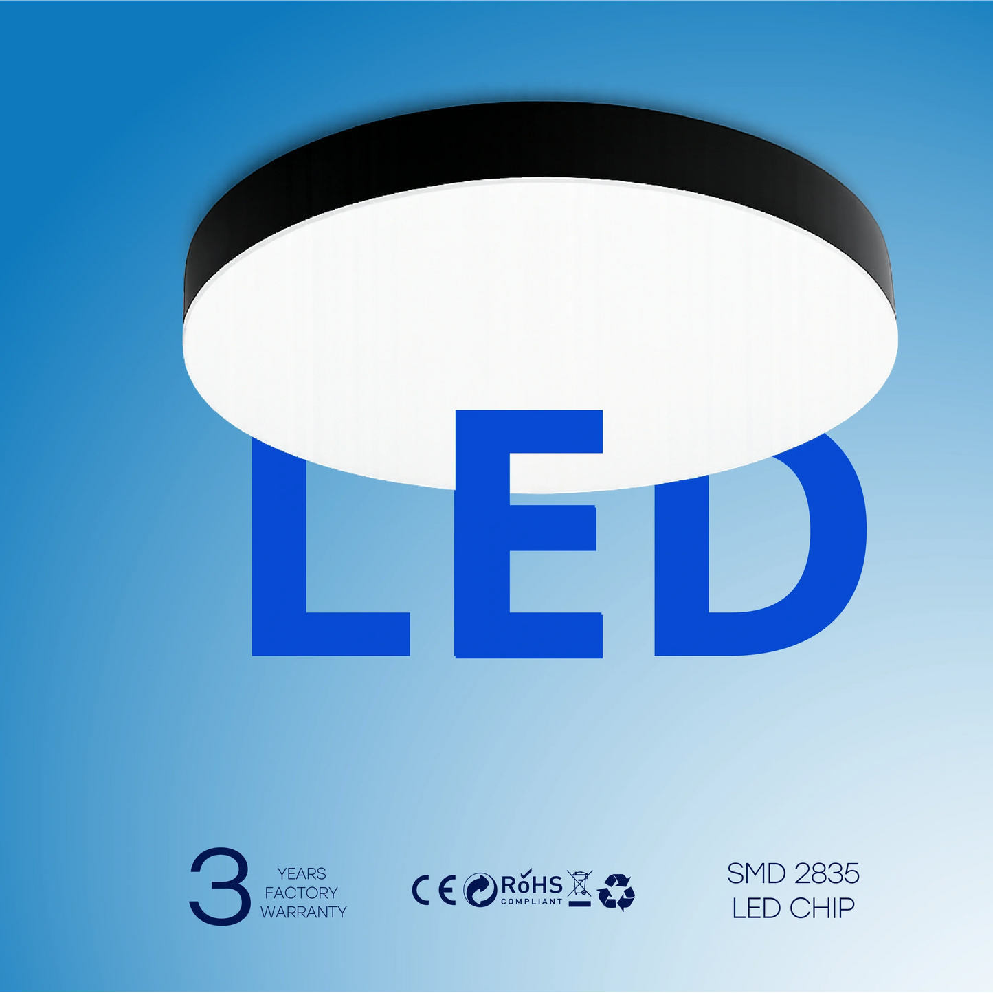 LED Vesitiivis valaisin 24W, 3CCT, 2640Lm, IP54, Ø 300 x 42 mm