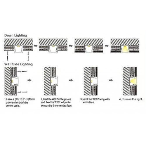 Anodisoitu alumiiniprofiili LED-nauhalle HB-56X15