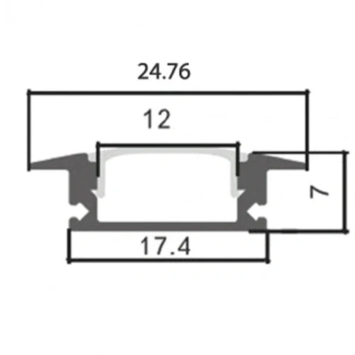 Anodisoitu alumiiniprofiili LED-nauhalle HB-24.7X7WBM