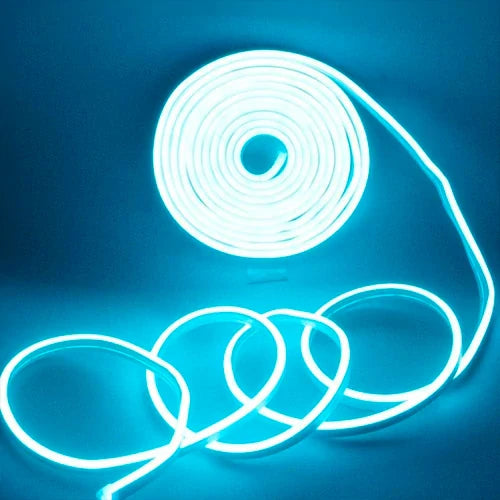 LED Neonauha 12V, kylmä sininen, IP67, 5m, 6x12mm, NEON FLEX