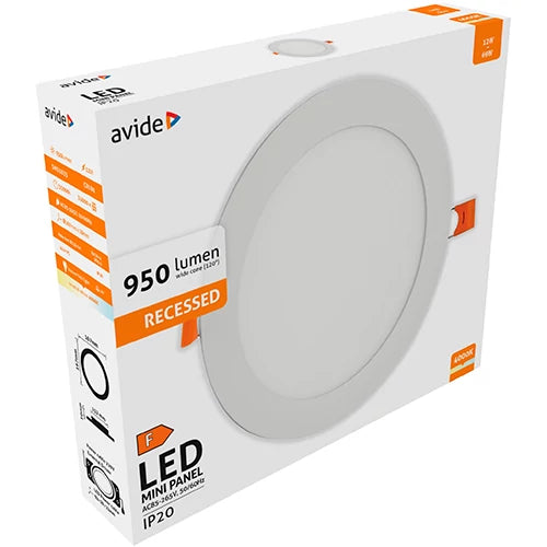 LED upotettava paneeli 12W, 950lm, 4000K, IP20, 120°