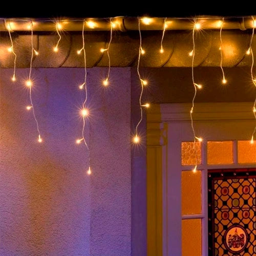 LED-jääpuikkovalosarja 5 x 0,7 m, 216 LED, lämpimänvalkoinen, IP44