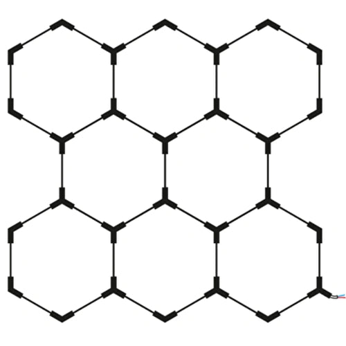 Hexagon-valaisinsarja, 8 kpl, tarvikkeilla, 280W, 6000K, IP20, 33600 Lm