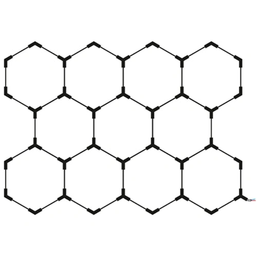 Hexagon-valaisinsarja, 11 kpl, tarvikkeilla, 385W, 6000K, IP20, 46200 Lm