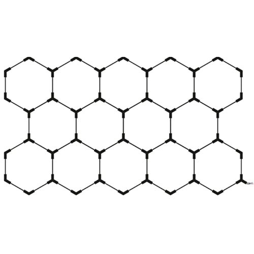 Hexagon-valaisinsarja, 14 kpl, tarvikkeilla, 456W, 6000K, IP20, 54720 Lm