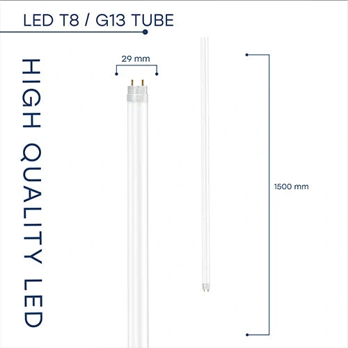 LED-lamppu T8, 150 cm, 24W, 4000K, 3840Lm, IP20