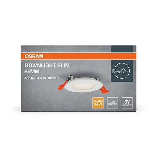 LED Upotettava paneeli, 4.5W, 3000K, 480Lm, 110°, IP20, Downlight Slim