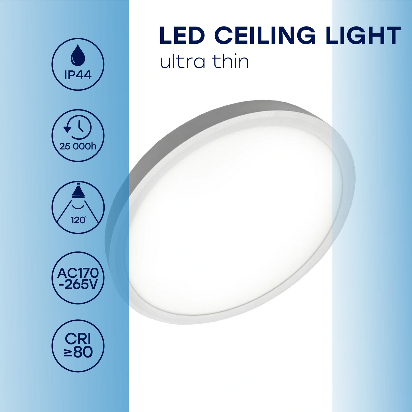 LED Vesitiivis valaisin PIR-liiketunnistimella 32W, 3CCT, 3840Lm, IP44, Ø 400 x 25 mm