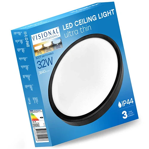 LED Vesitiivis valaisin 32W, 3CCT, 3840Lm, IP44, Ø 400 x 25 mm