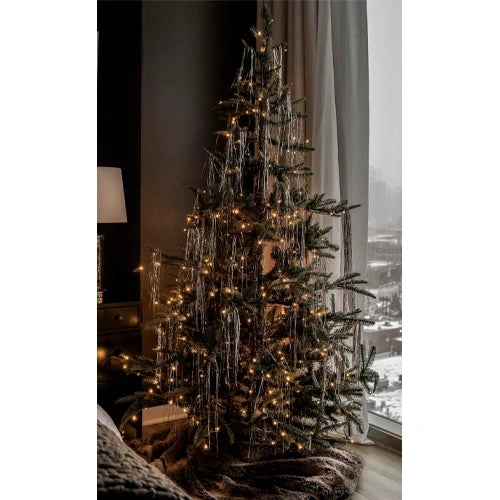 LED-valosarja 30 m, 300 LED, lämpimänvalkoinen, kuparilanka, kaukosäädin, USB, IP44