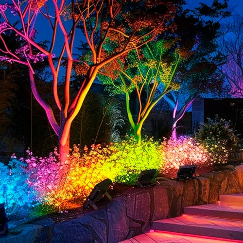 LED Kosteenkestävä ulkovalaisin kaukosäätimellä 20W, 1900Lm, RGB, IP65