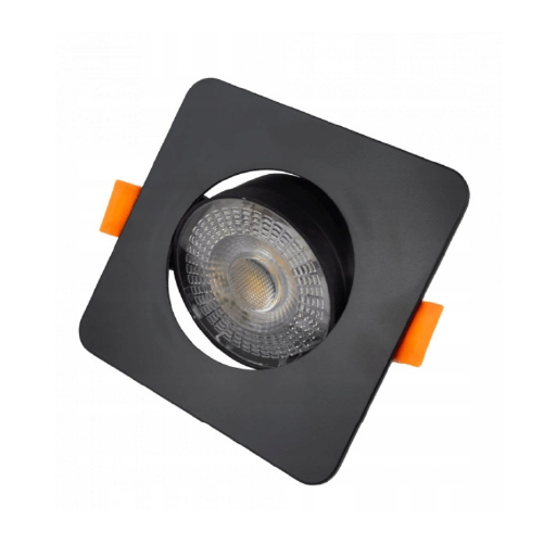 LED upotettava valaisin 3W, 5W, 7W, 3000K, 4000K, 6500K, 430 lm, 60°, musta, neliön muotoinen