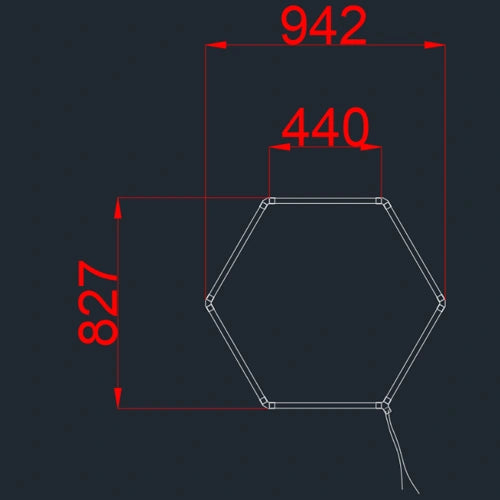 Hexagon-valaisinsarja, 1 kpl, tarvikkeilla, 42W, 6000K, IP20, 5040 Lm