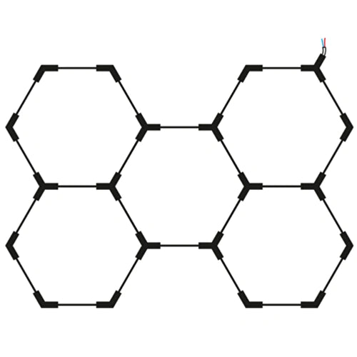 Hexagon-valaisinsarja, 5 kpl, tarvikkeilla, 192W, 6000K, IP20, 23040 Lm