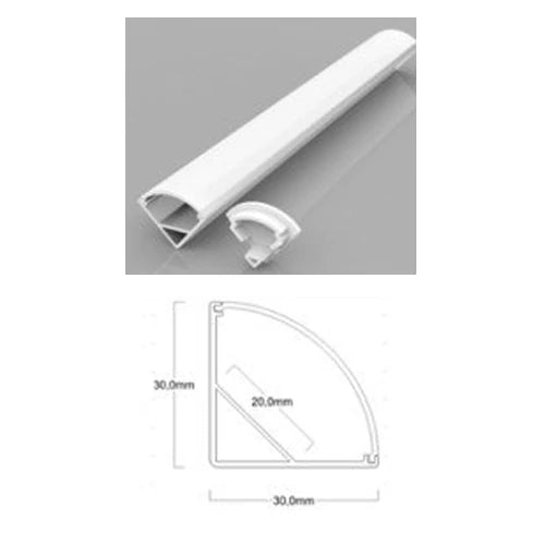 Kulma anodisoitu alumiiniprofiili LED-nauhalle HB-15.8X15.8BC