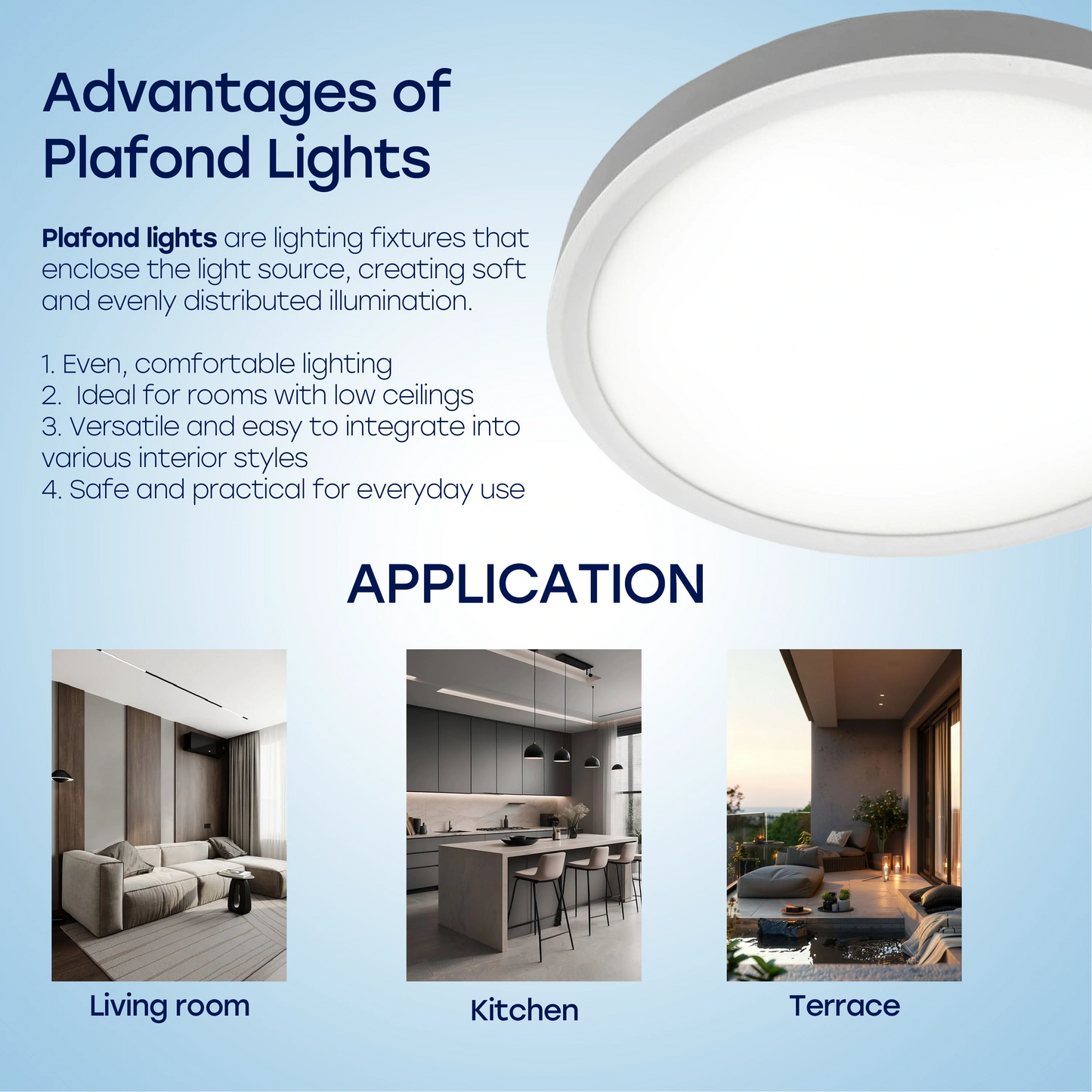 LED Vesitiivis valaisin PIR-liiketunnistimella 40W, 3CCT, 4800Lm, IP44, Ø 500 x 27 mm