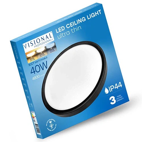 LED Vesitiivis valaisin PIR-liiketunnistimella 40W, 3CCT, 4800Lm, IP44, Ø 500 x 27 mm