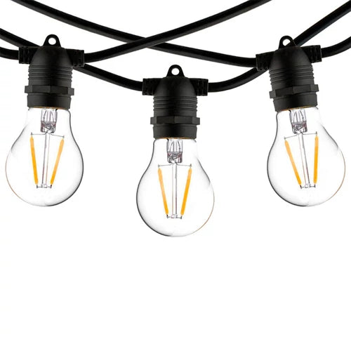 LED ulkovalaisarja 15m E27 lamppuille puutarhaan ja terasseille