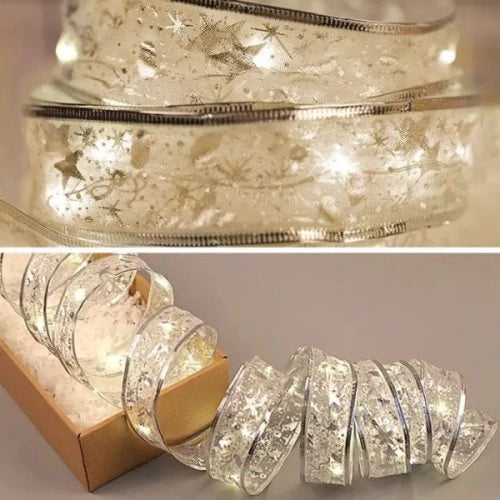 LED-valosarja 10 m, 100 LED, hopealanka, lämpimänvalkoinen, paristokäyttöinen, IP20