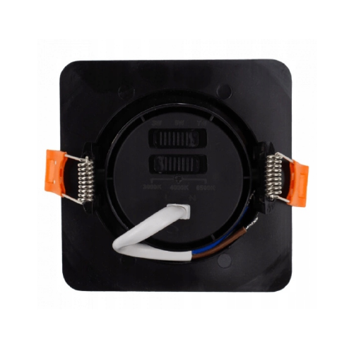 LED upotettava valaisin 3W, 5W, 7W, 3000K, 4000K, 6500K, 430 lm, 60°, musta, neliön muotoinen