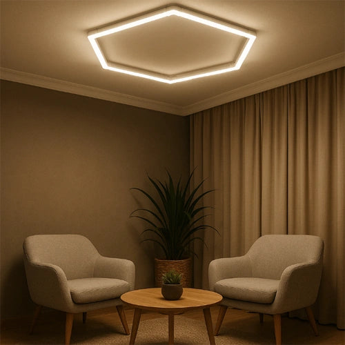 Hexagon-valaisinsarja, 1 kpl, tarvikkeilla, 42W, 6000K, IP20, 5040 Lm