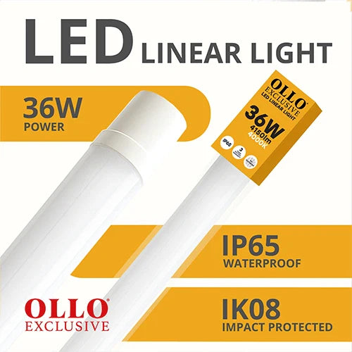 LED Kosteenkestävä lineaarinen valaisin 120cm, 36W, 4000K