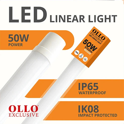 LED Kosteenkestävä lineaarinen valaisin 150cm, 50W, 4000K