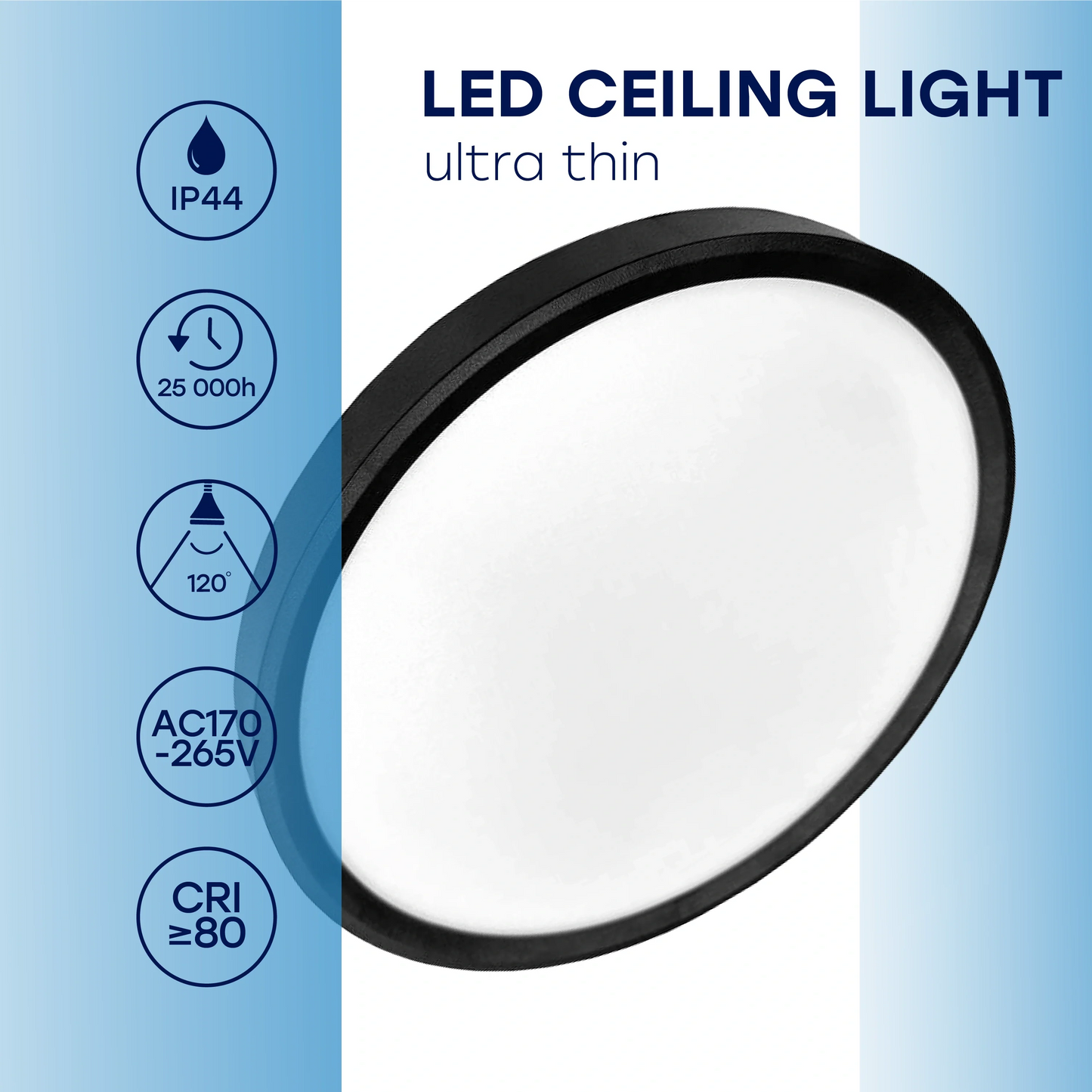 LED Vesitiivis valaisin 50W, 3CCT, 6000Lm, IP44, Ø 600 x 27 mm