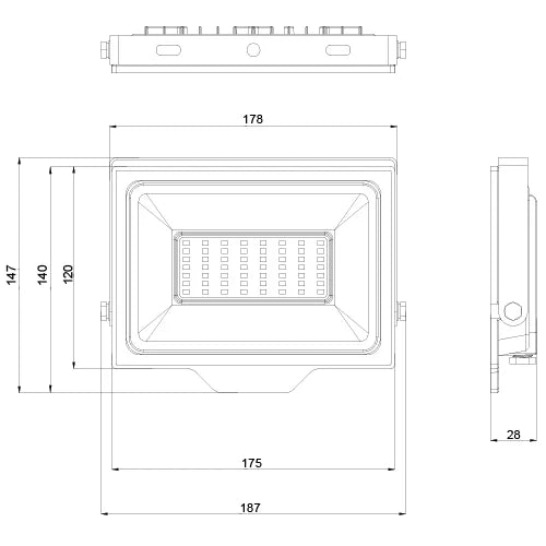 LED Säänkestävä ulkovalaisin 50W, 5000Lm, 4000K, IP65