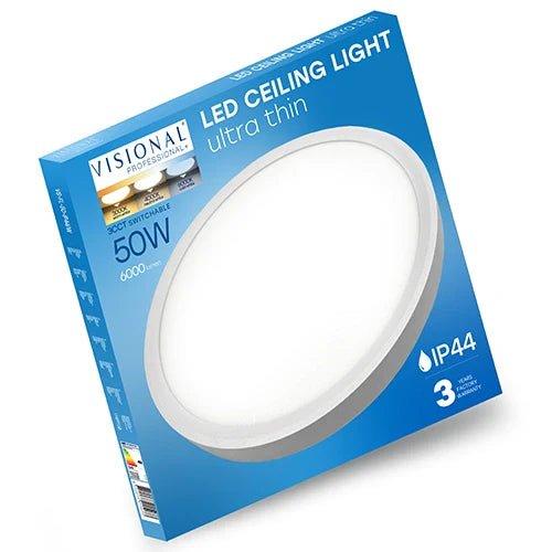 LED Vesitiivis valaisin 50W, 3CCT, 6000Lm, IP44, Ø 600 x 27 mm