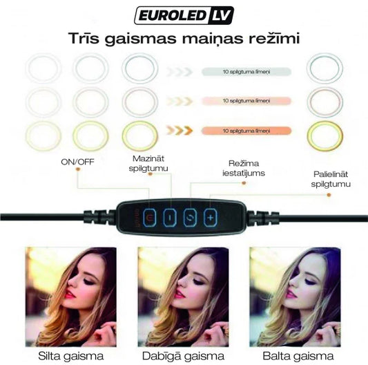 LED Selfie-valo 20W säädettävällä jalustalla