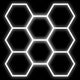 Hexagon-valaisinsarja, 8 kpl, tarvikkeilla, 280W, 6000K, IP20, 33600 Lm