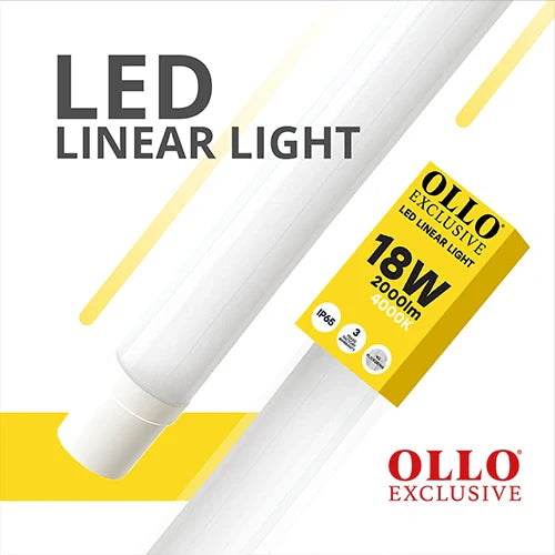LED Kostean kestävä lineaarinen valaisin 60cm, 18W, 4000K