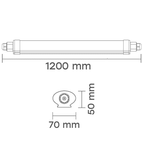 LED Kosteenkestävä 36W lineaarinen valaisin PHILIPS diodeilla 120cm, 4000K