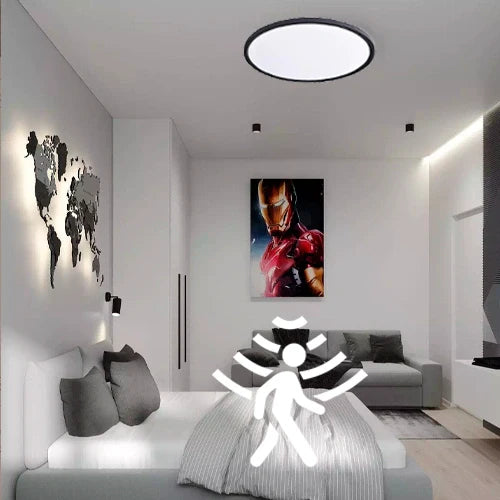 LED Vesitiivis valaisin PIR-liiketunnistimella 40W, 3CCT, 4800Lm, IP44, Ø 500 x 27 mm