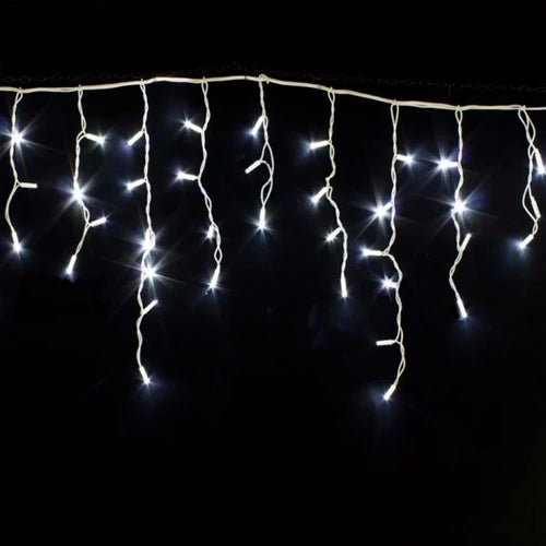LED-jääpuikkovalosarja 10 x 0,7 m, 432 LED, kylmänvalkoinen + vilkkuefekti, IP44