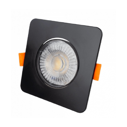LED upotettava valaisin 3W, 5W, 7W, 3000K, 4000K, 6500K, 430 lm, 60°, musta, neliön muotoinen