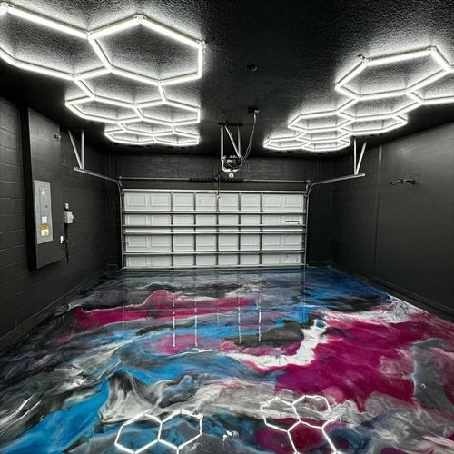 Hexagon-valaisinsarja, 8 kpl, tarvikkeilla, 280W, 6000K, IP20, 33600 Lm