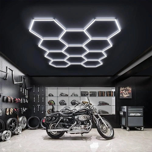 Hexagon-valaisinsarja, 11 kpl, tarvikkeilla, 385W, 6000K, IP20, 46200 Lm