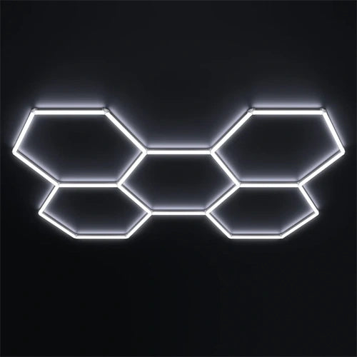 Hexagon-valaisinsarja, 5 kpl, tarvikkeilla, 192W, 6000K, IP20, 23040 Lm