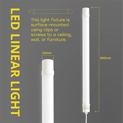 LED Kostean kestävä lineaarinen valaisin 60cm, 18W, 4000K