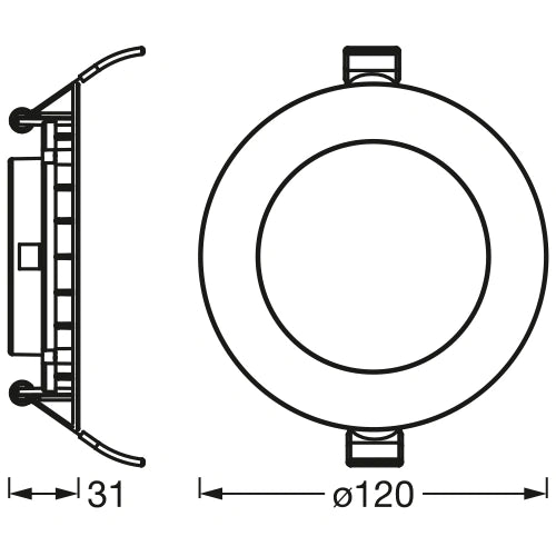 LED Upotettava paneeli 8W, 3000K, 800Lm, 110°, IP20, DOWNLIGHT SLIM