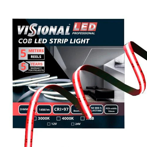 LED-nauha COB RGB, IP20, 24V, 14W