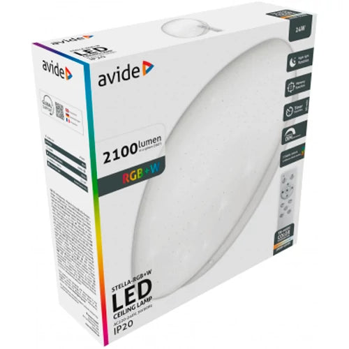 Kattovalaisin kaukosäätimellä OYSTER STELL 24W, CCT+RGB, IP20