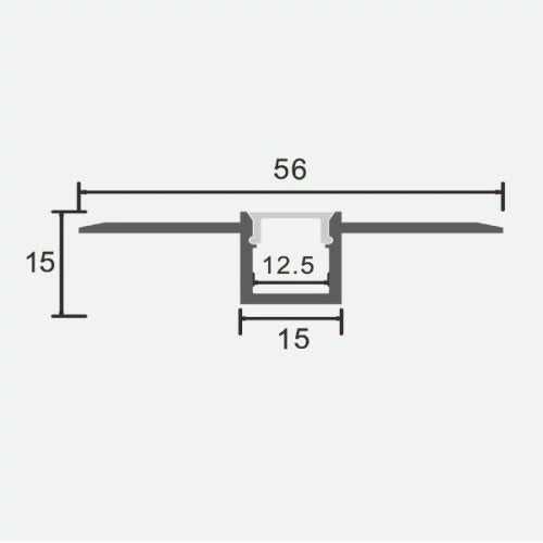 Anodisoitu alumiiniprofiili LED-nauhalle HB-56X15
